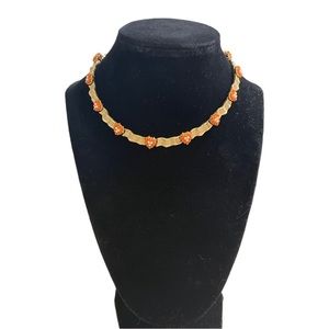 Vintage Trifari Choker Necklace Gold Tone With Hearts